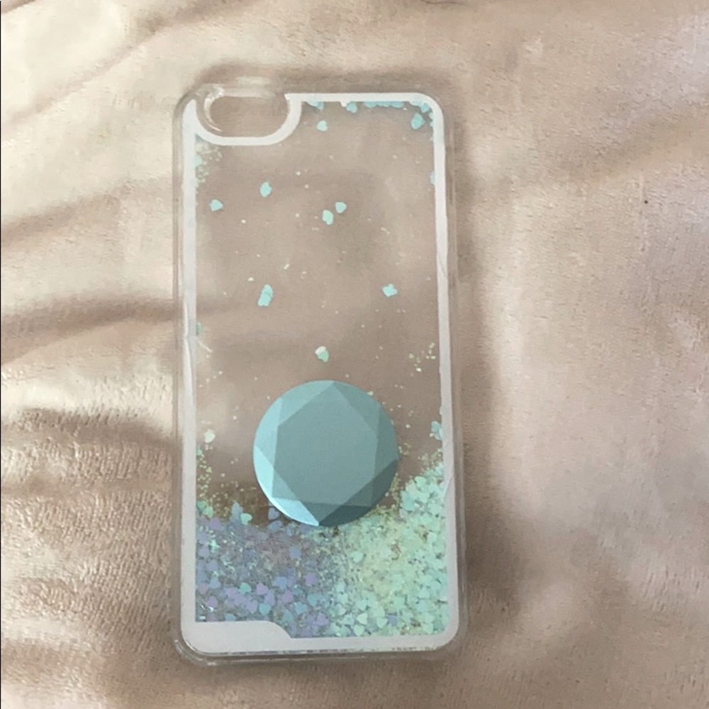 Blue heart see though phone case